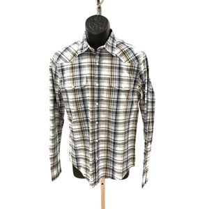 Lucky Brand Western Plaid Snap Front Men's NEW